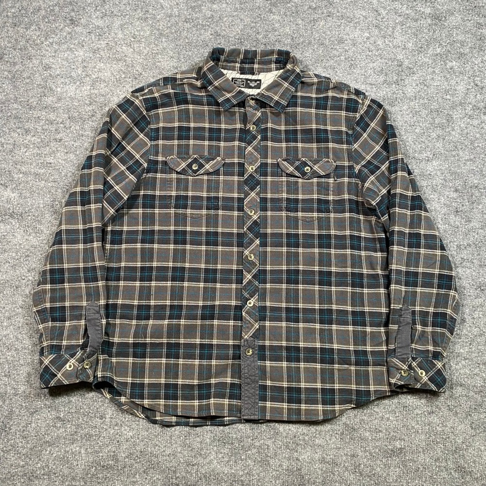 Nike 6.0 Mens 2XL Plaid Flannel Button Down Shirt Grey Blue 577244-060 XXL
